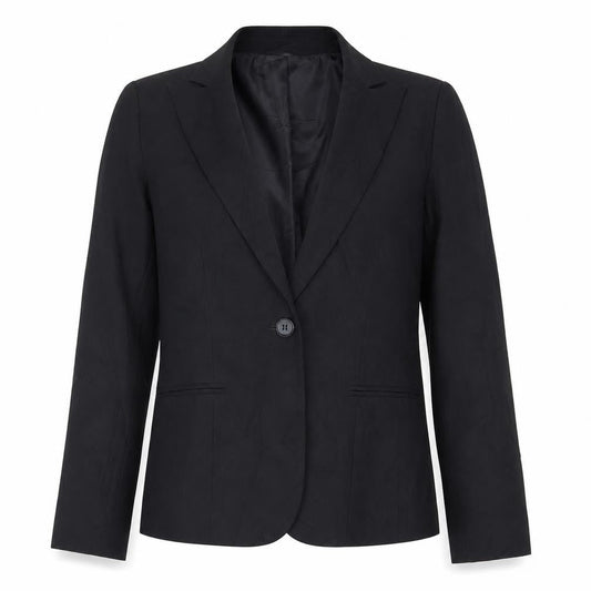 Essentials Womens Black Polyester Jacket Suit Jacket Size 10