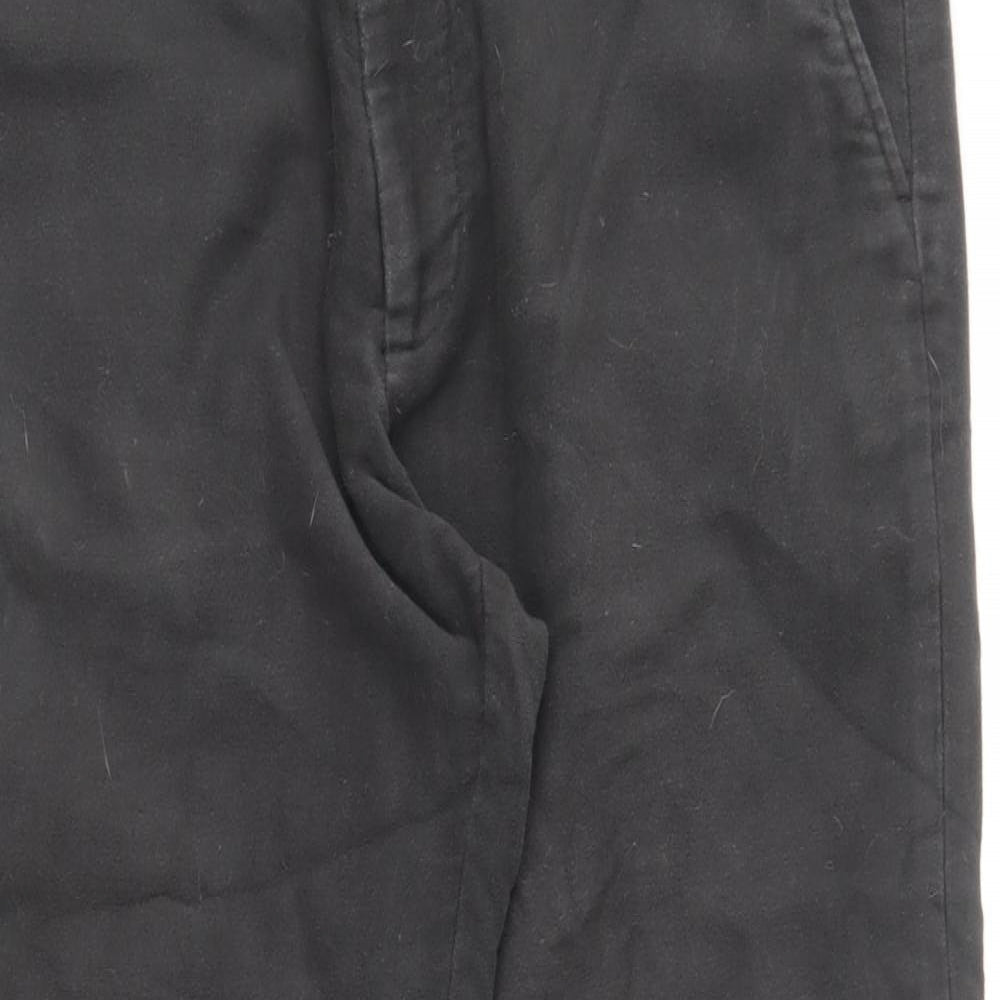 Marks and Spencer Womens Grey Cotton Chino Trousers Size 36 in L31 in Regular Button