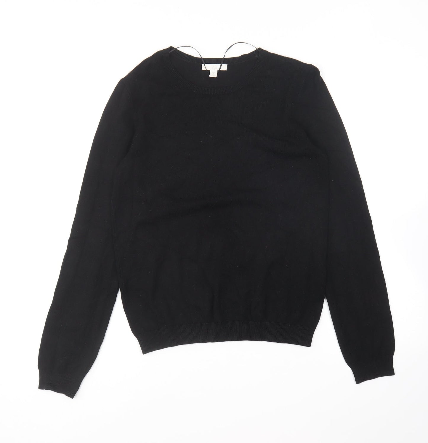 H&M Womens Black Round Neck Viscose Pullover Jumper Size S
