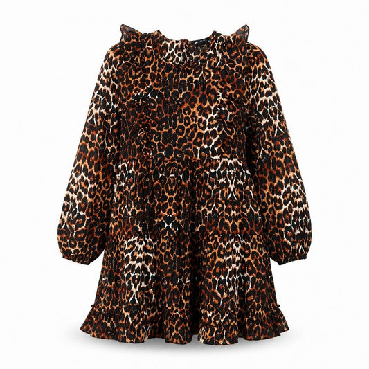 ASOS Womens Brown Animal Print Cotton Shift Size 10 Round Neck Pullover - Leopard Print