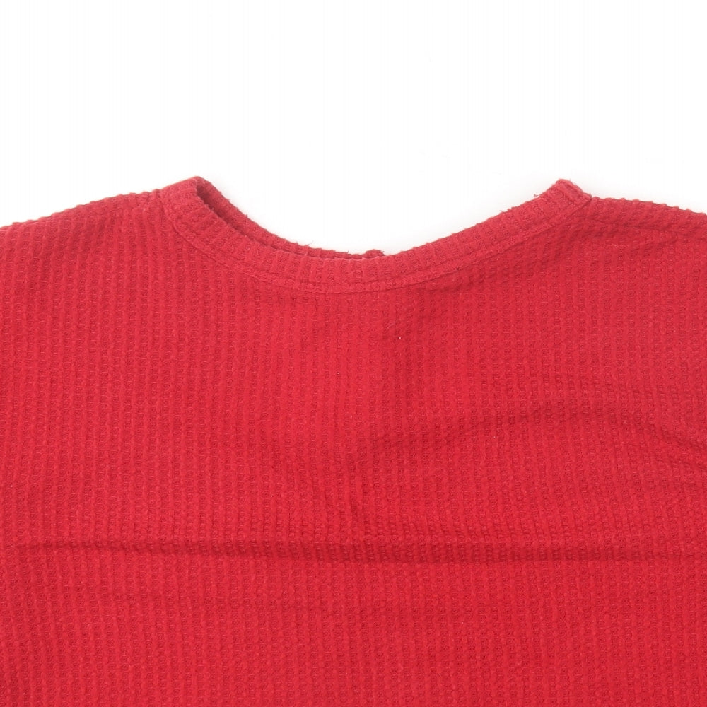Primark Womens Red Roll Neck Polyester Pullover Jumper Size M