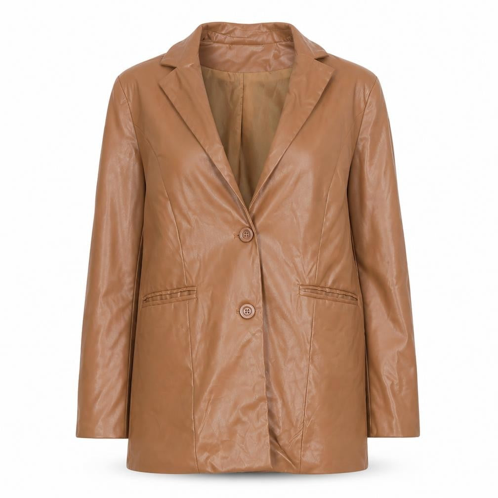 PRETTYLITTLETHING Womens Brown Jacket Size XS Button