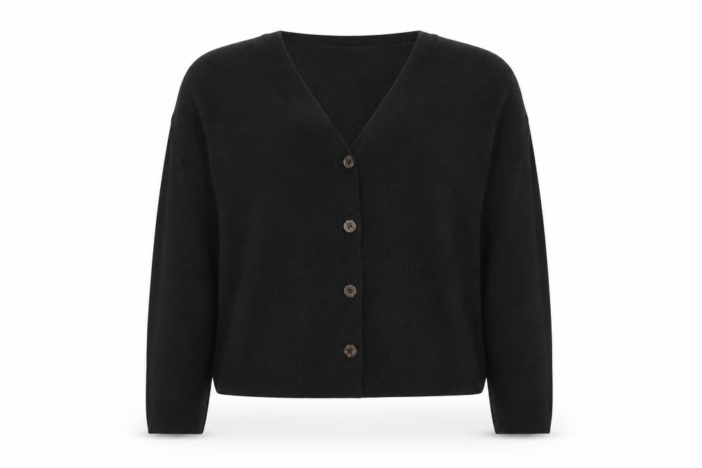 Marks & Spencer Womens Black V-Neck Acrylic Cardigan Jumper Size S