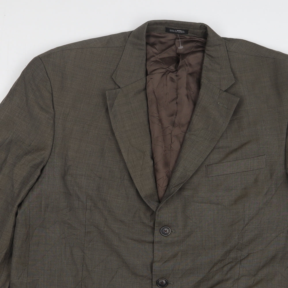 Stafford Mens Green Wool Jacket Suit Jacket Size 46