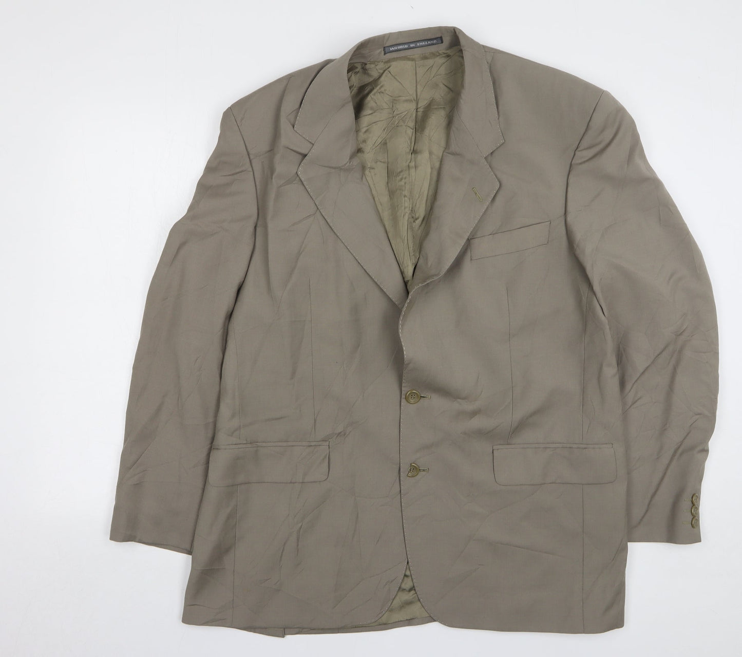 The Label Mens Beige Wool Jacket Suit Jacket Size 42