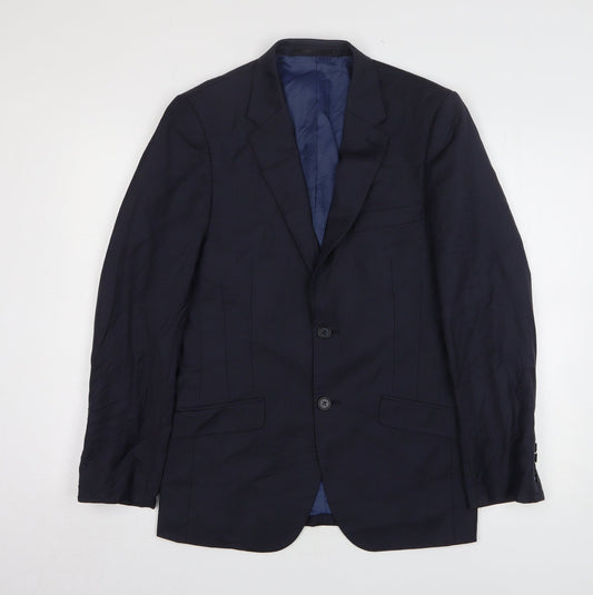 Linea Mens Blue Wool Jacket Suit Jacket Size 36