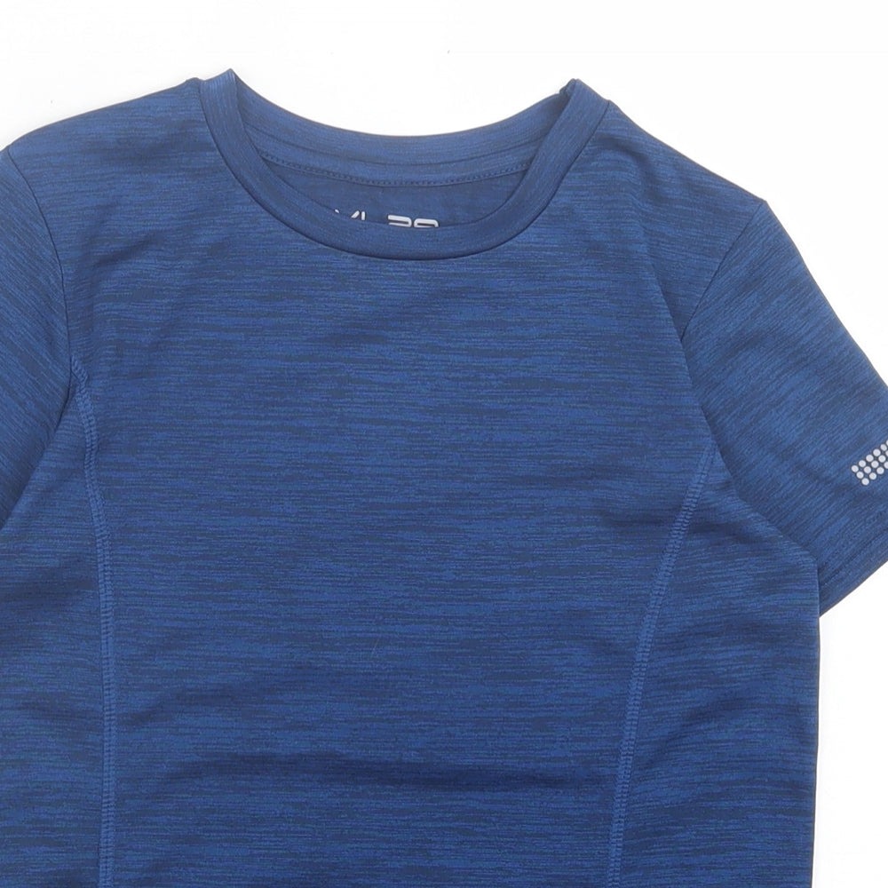 Dunnes Stores Boys Blue Polyester Basic T-Shirt Size 7-8 Years Crew Neck Pullover