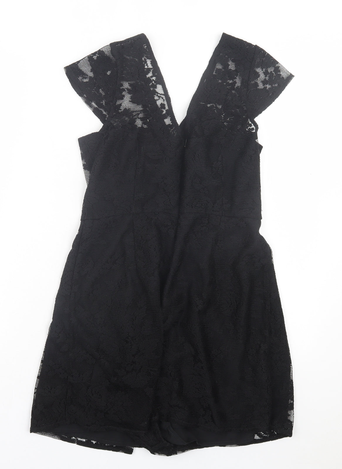BPC Womens Black Polyamide Playsuit One-Piece Size 8 Zip