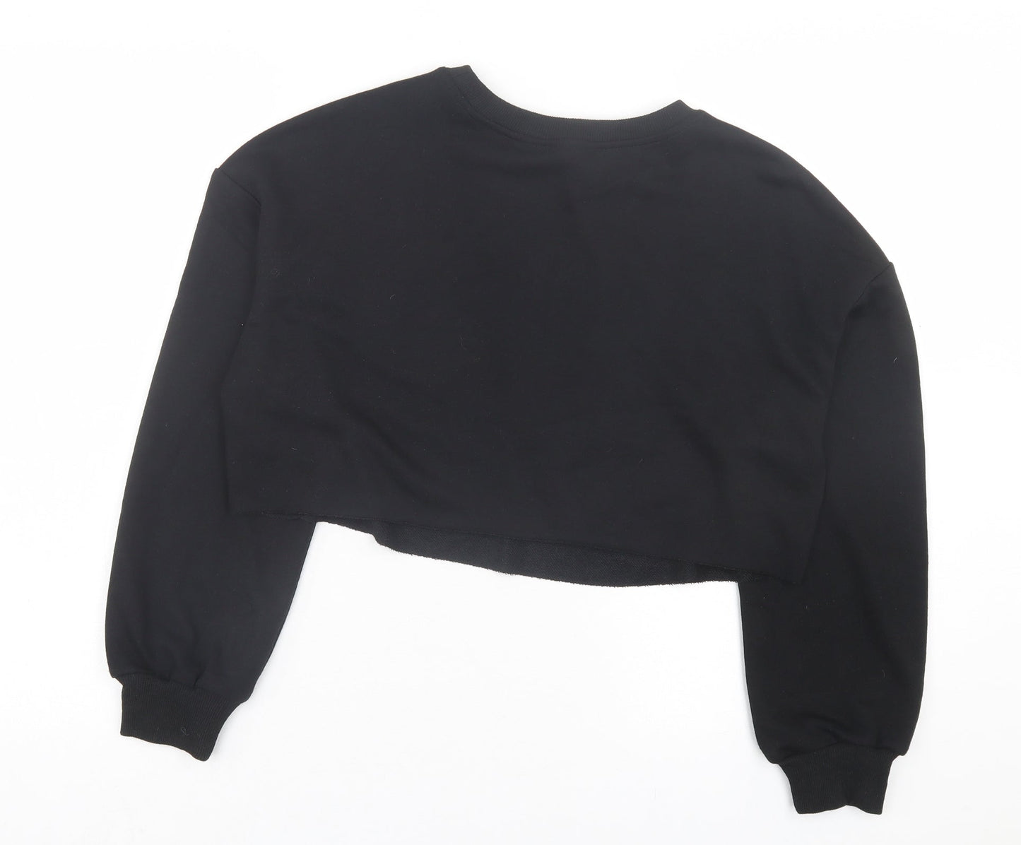SheIn Womens Black Polyester Pullover Sweatshirt Size XS Pullover - Cropped