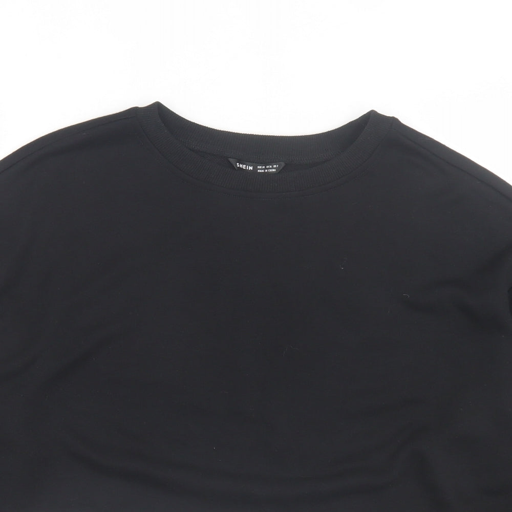 SheIn Womens Black Polyester Pullover Sweatshirt Size XS Pullover - Cropped