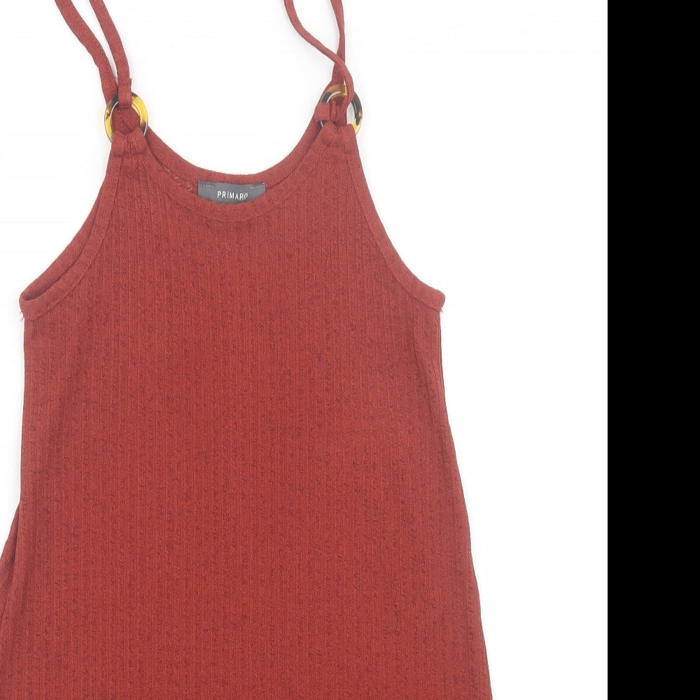 Primark Womens Brown Polyester A-Line Size XS Scoop Neck Pullover