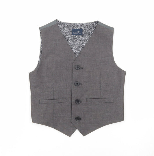 NEXT Boys Grey Gilet Blazer Size 3-4 Years Button - Suit