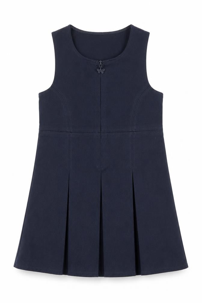 Marks and Spencer Girls Blue Polyester A-Line Size 2-3 Years Scoop Neck Zip - School Wear