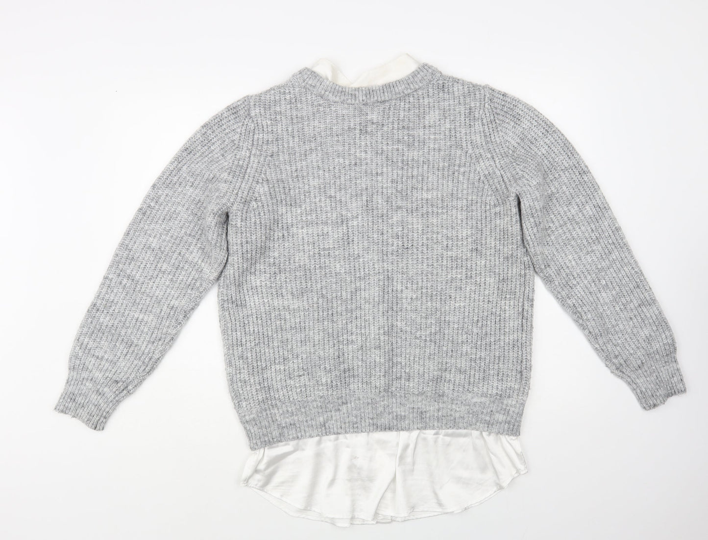 NEXT Womens Grey Crew Neck Polyester Pullover Jumper Size S