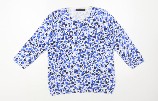 Marks and Spencer Womens Multicoloured Round Neck Geometric Viscose Pullover Jumper Size 12