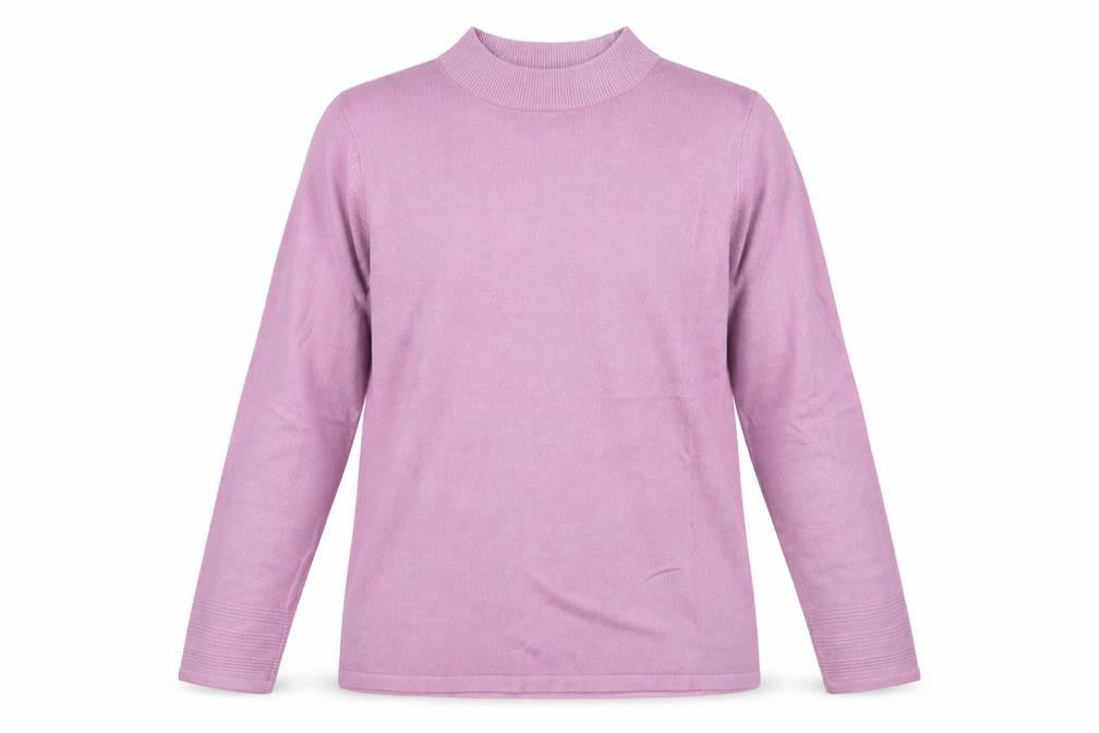 Marks & Spencer Womens Purple Mock Neck Acrylic Pullover Jumper Size 10