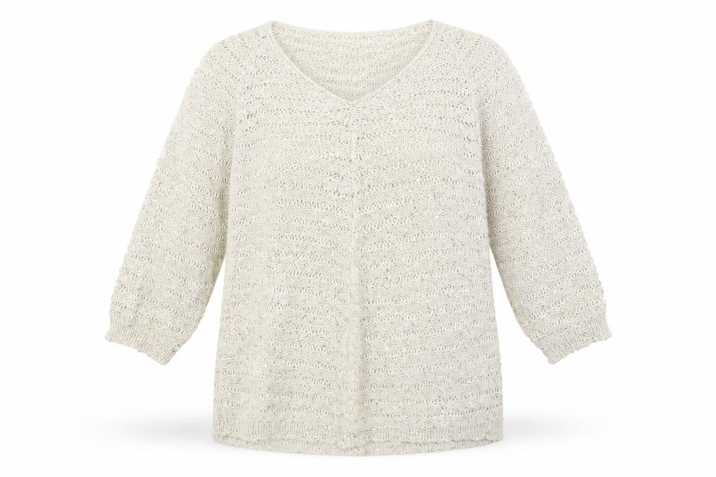 Roman Womens Beige V-Neck Polyester Pullover Jumper Size 12