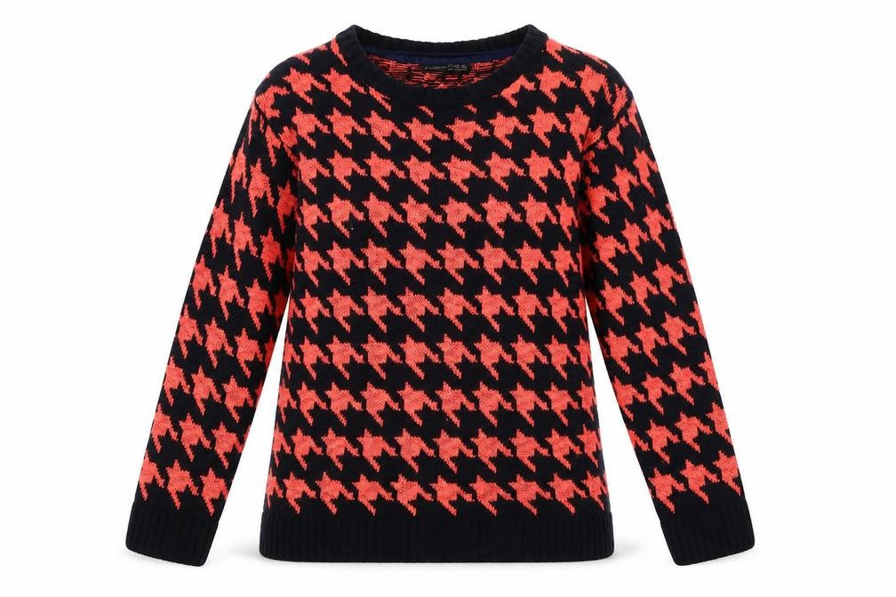 Atmosphere Womens Orange Round Neck Geometric Acrylic Pullover Jumper Size 6