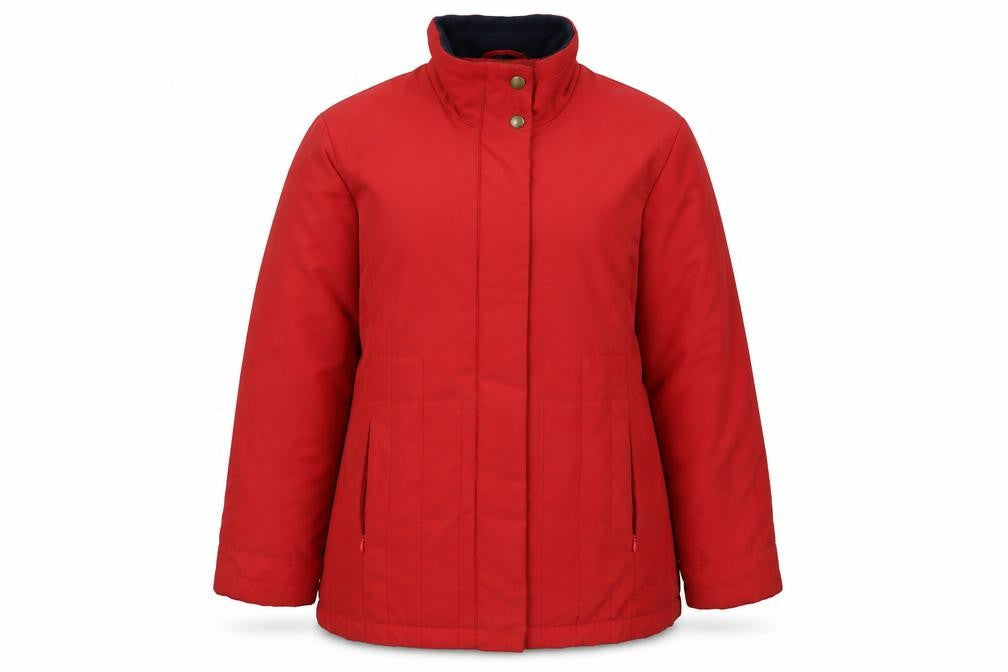 EWM Womens Red Jacket Coat Size 12 Zip