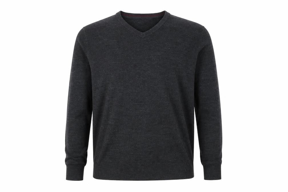Easy Mens Grey Collared Acrylic Pullover Jumper Size L
