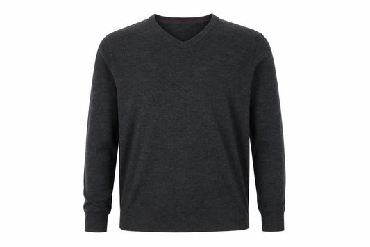 Easy Mens Grey Collared Acrylic Pullover Jumper Size L