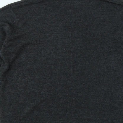 Easy Mens Grey Collared Acrylic Pullover Jumper Size L