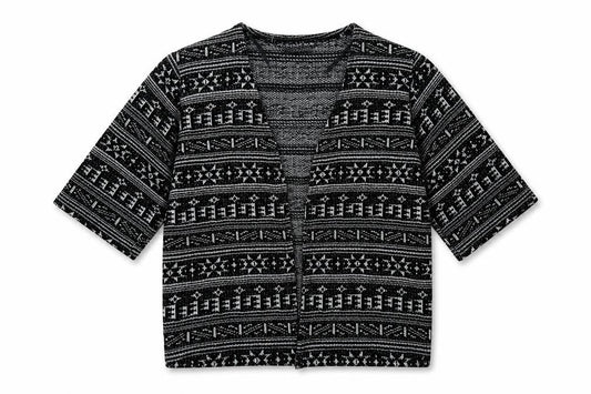 Atmosphere Womens Black V-Neck Geometric Polyester Cardigan Jumper Size 6