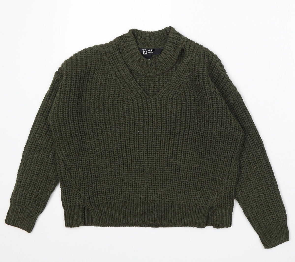 915 Generation Girls Green Round Neck Acrylic Pullover Jumper Size 9 Years - Keyhole Neck