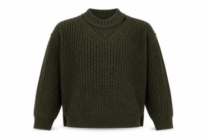 915 Generation Girls Green Round Neck Acrylic Pullover Jumper Size 9 Years - Keyhole Neck