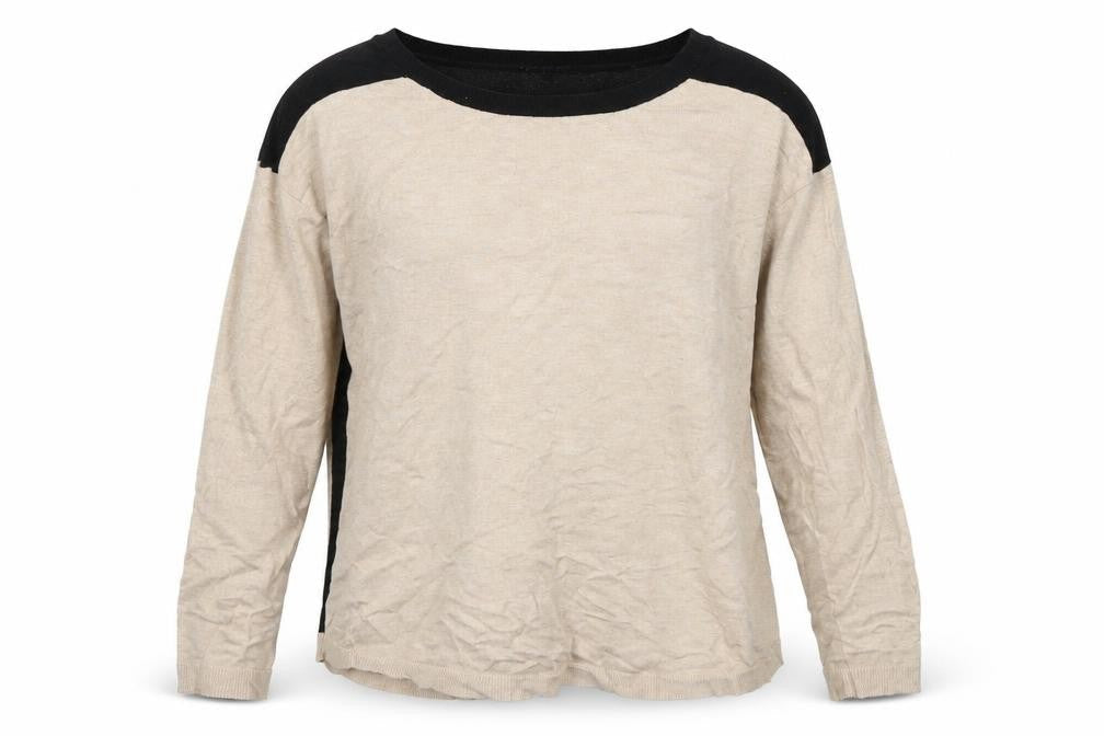 Oasis Womens Beige Round Neck Viscose Pullover Jumper Size M