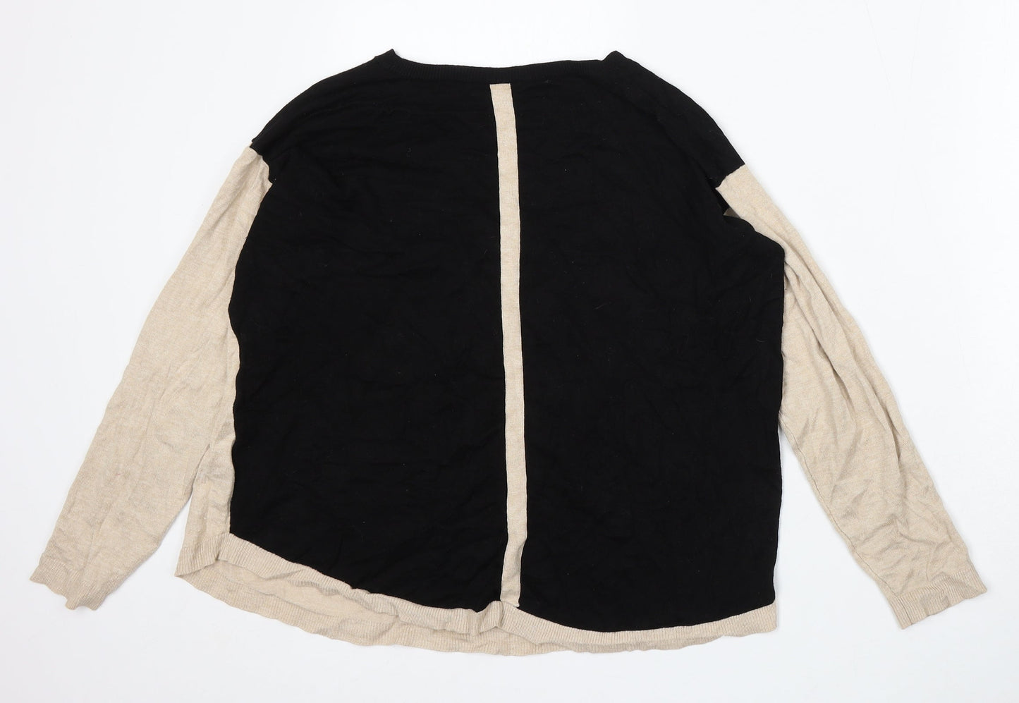 Oasis Womens Beige Round Neck Viscose Pullover Jumper Size M