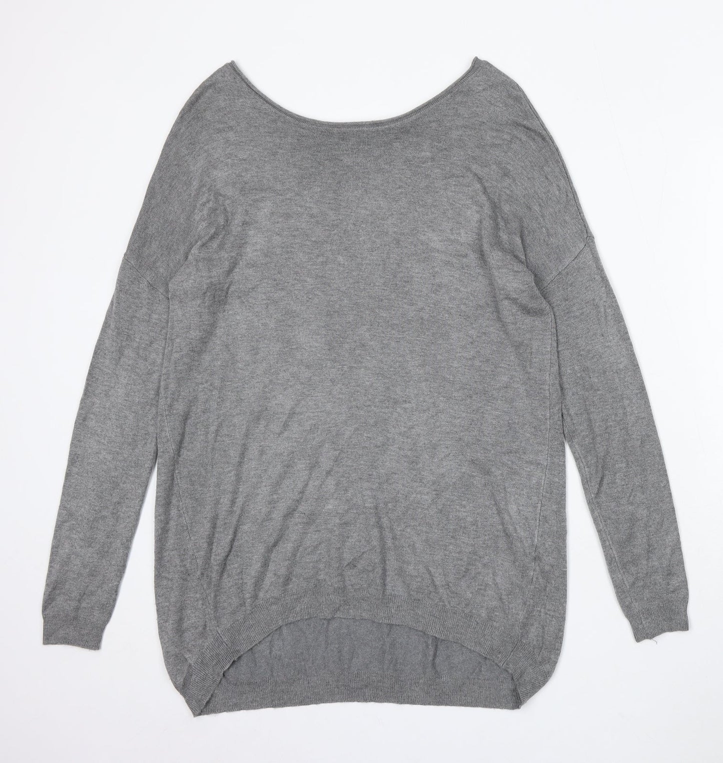 Atmosphere Womens Grey Round Neck Polyester Pullover Jumper Size S