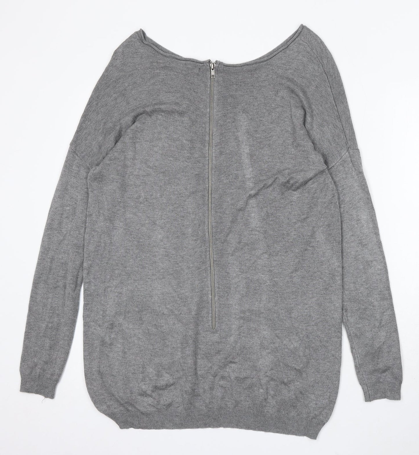 Atmosphere Womens Grey Round Neck Polyester Pullover Jumper Size S