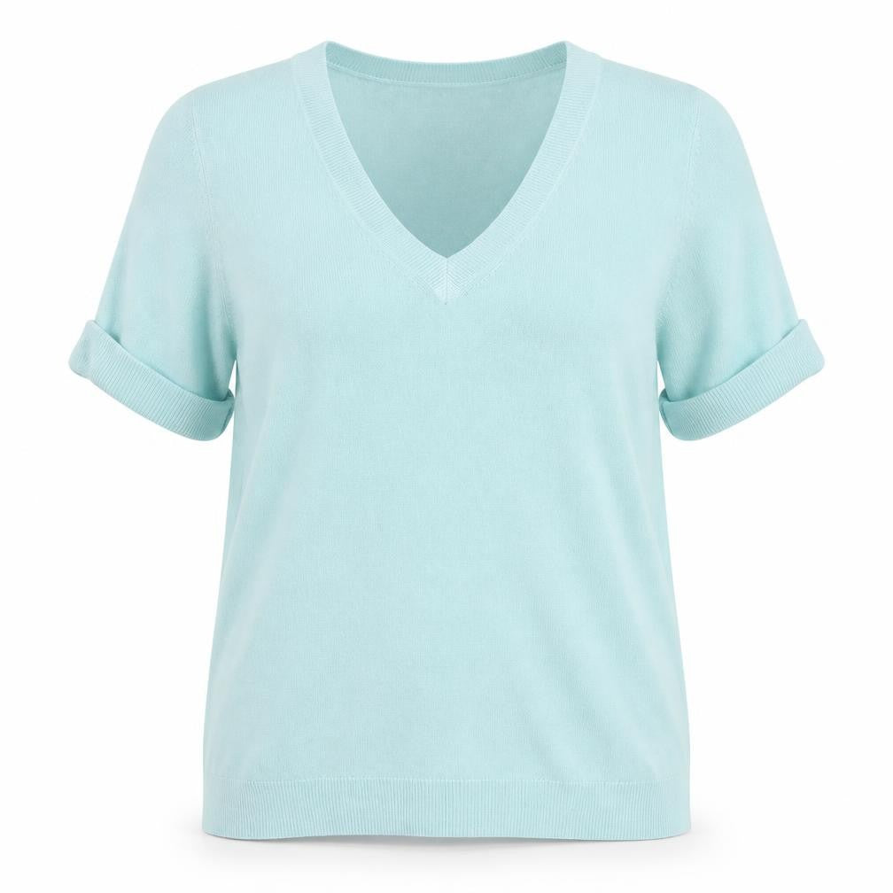 TU Womens Blue V-Neck Acrylic Pullover Jumper Size 8