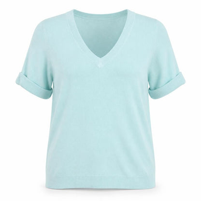 Tu Womens Blue V-Neck Acrylic Pullover Jumper Size 8