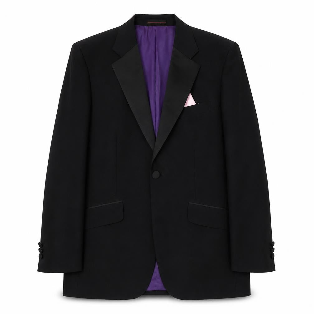1860 Menswear Mens Black Polyester Jacket Suit Size 38
