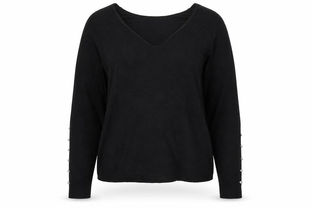 NEXT Womens Black V-Neck Viscose Pullover Jumper Size S