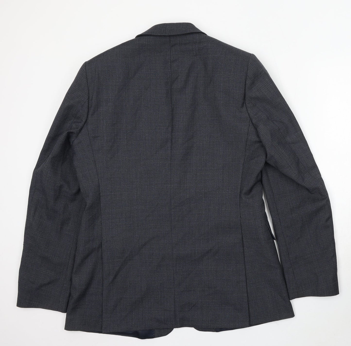 Hammond & Co Mens Blue Check Polyester Jacket Suit Size 42