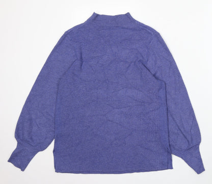 Marks & Spencer Womens Purple Mock Neck Viscose Pullover Jumper Size M