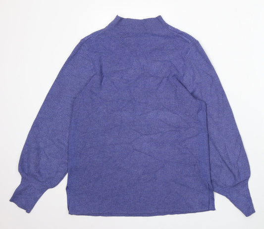 Marks and Spencer Womens Purple Mock Neck Viscose Pullover Jumper Size M