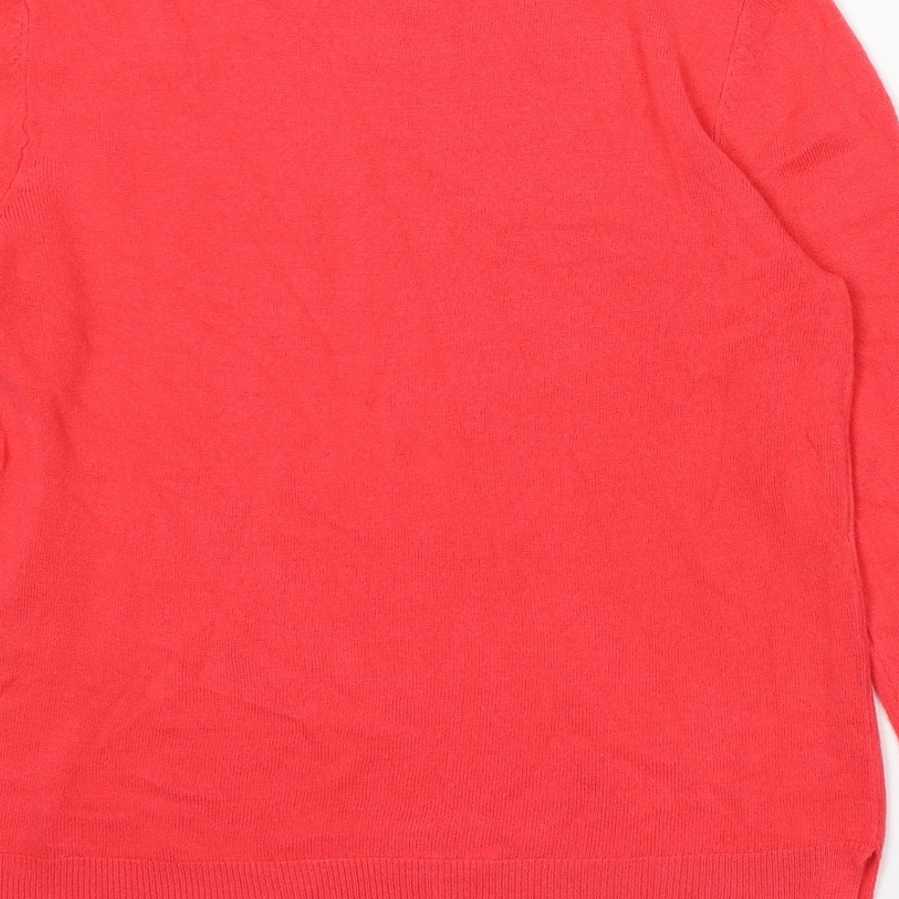 Marks and Spencer Womens Red Round Neck Acrylic Pullover Jumper Size 12