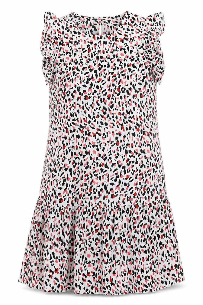 SheIn Womens White Geometric Polyester Skater Dress Size M Round Neck Button