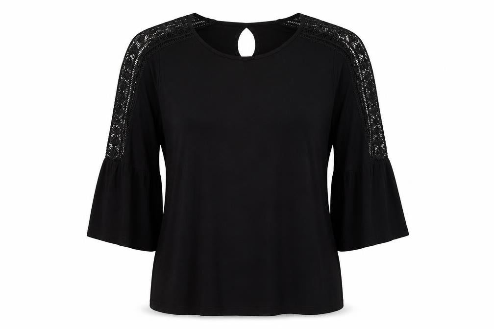 Papaya Womens Black Round Neck Polyester Pullover Jumper Size 12