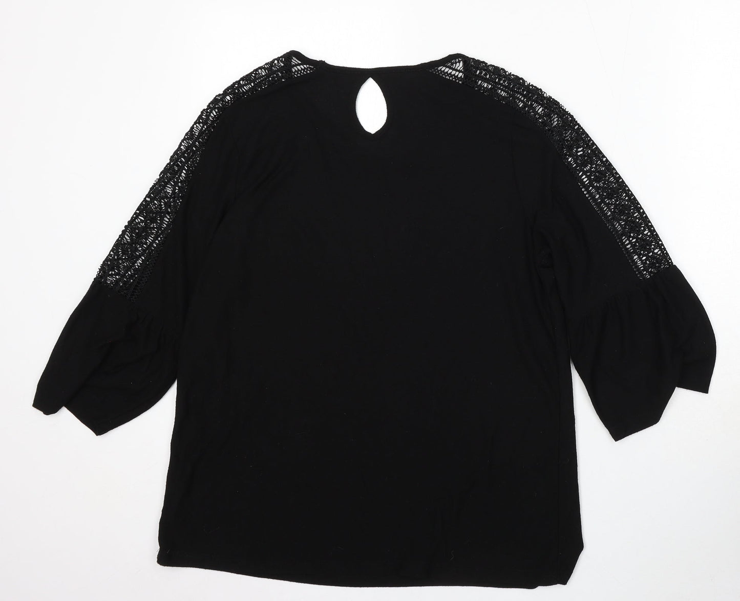 Papaya Womens Black Round Neck Polyester Pullover Jumper Size 12