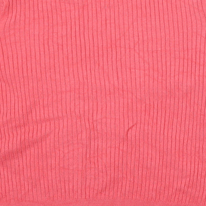 Marks & Spencer Womens Pink Round Neck Viscose Pullover Jumper Size 14