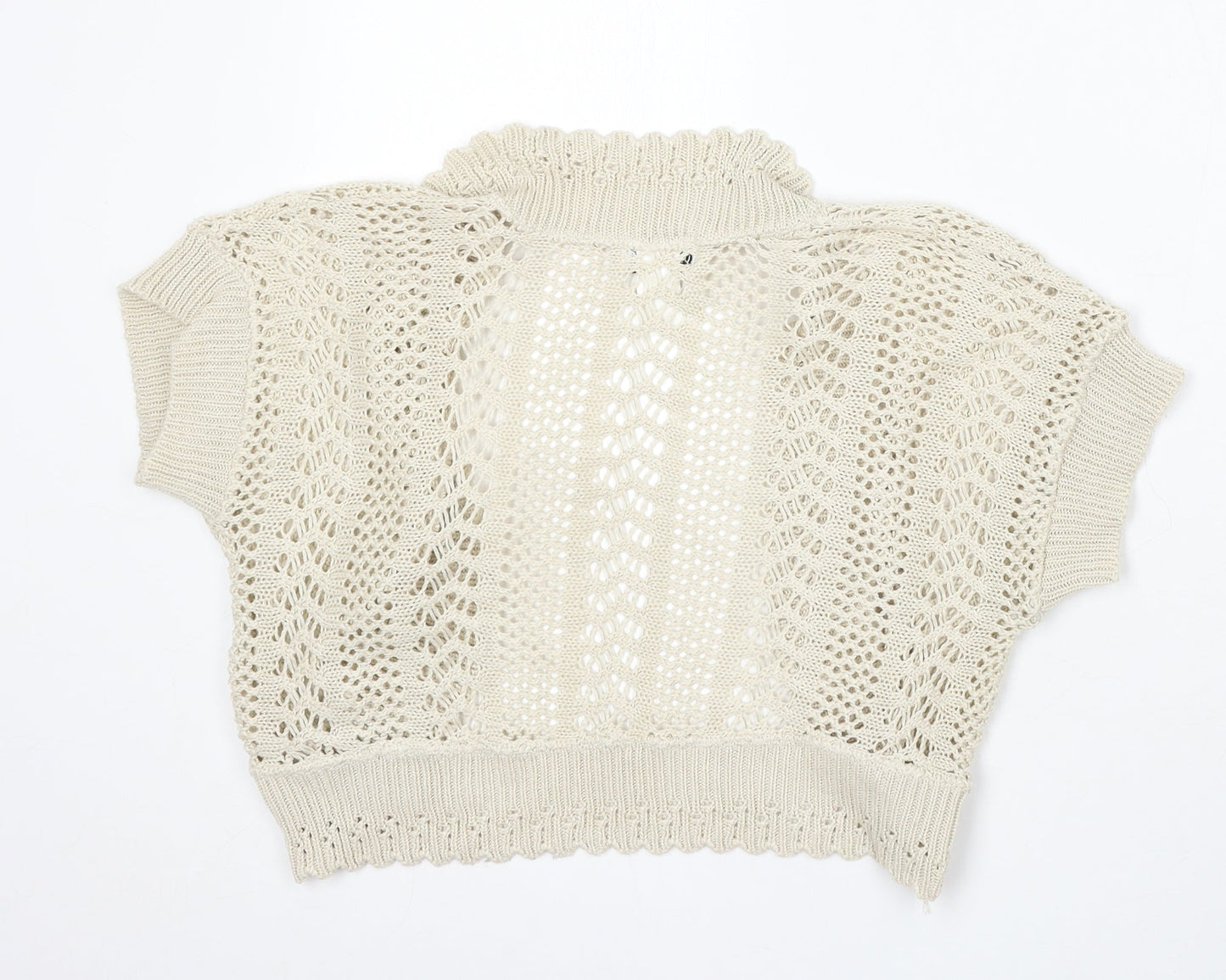 Robbie Bee Womens Ivory V-Neck Acrylic Cardigan Jumper Size M