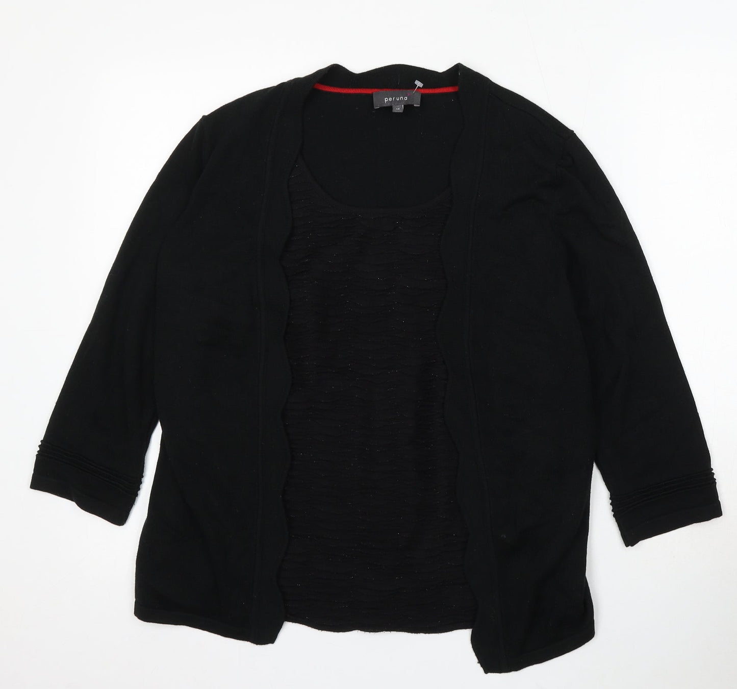 Marks and Spencer Womens Black Round Neck Acrylic Pullover Jumper Size 14