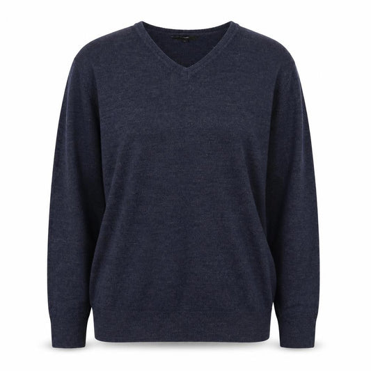 George Womens Blue V-Neck Acrylic Pullover Jumper Size L
