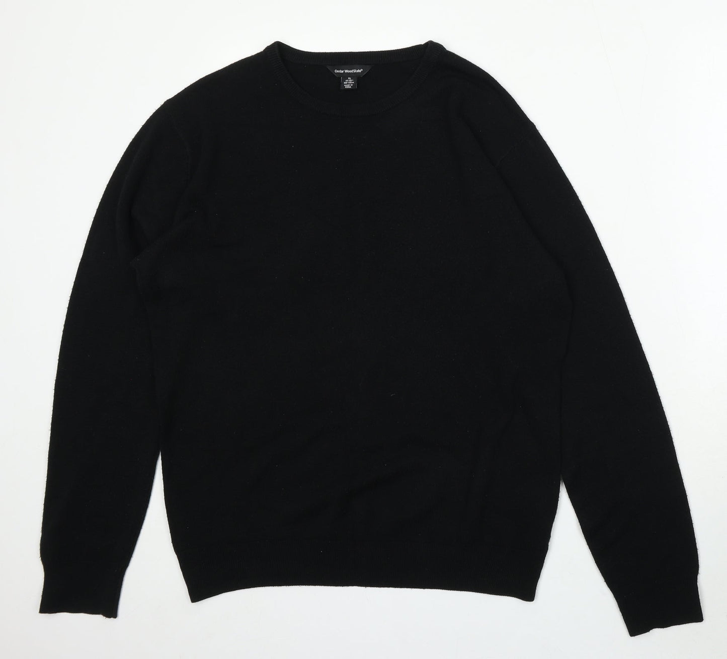 Cedar Wood State Womens Black Round Neck Acrylic Cardigan Jumper Size XL