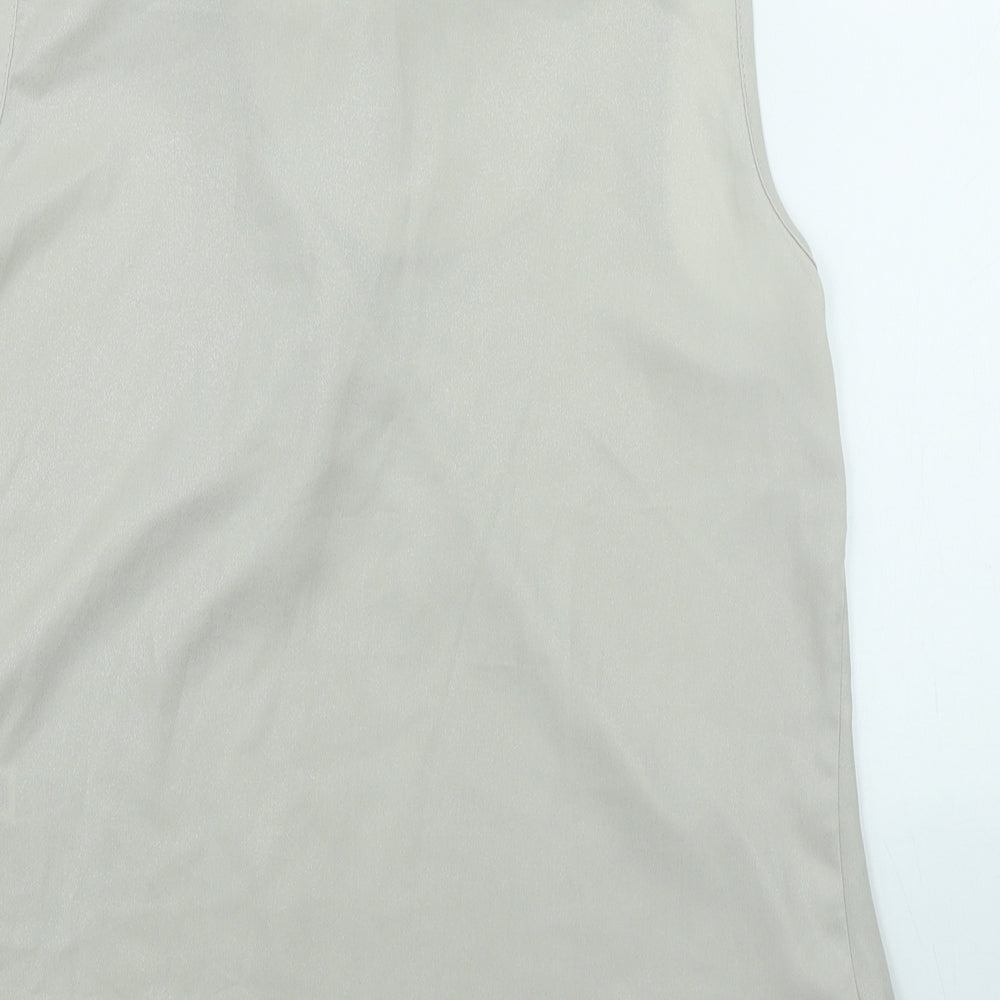 Dorothy Perkins Womens Beige Polyester Tunic Blouse Size 14 High Neck